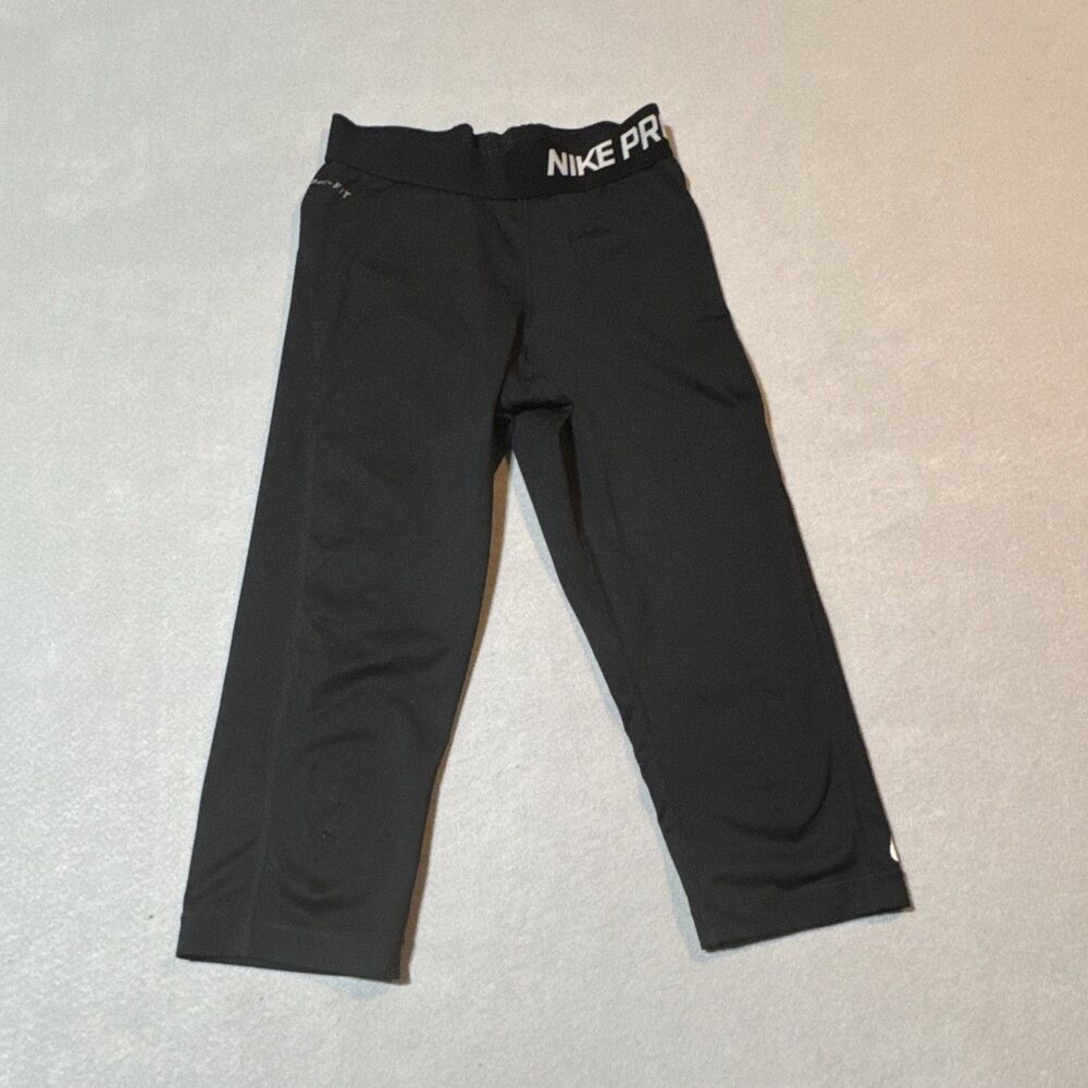 Nike Pro Dri-FIT Youth Black Leggings XS Activewear Stretch Pull On